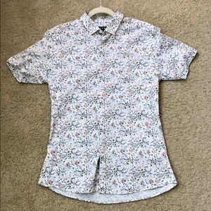 Topman Floral Short Sleeved Button Up Top